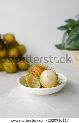 tropical fruit concept in selective focus 