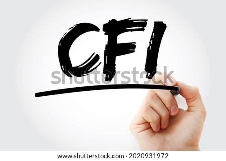 CFI - Custom Factory Integration acronym with marker, business concept background