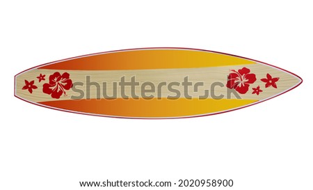 broader wood shape surfboard isolated on white background. This has clipping path.