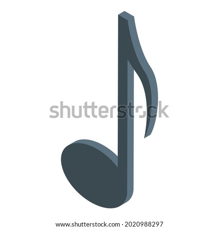 Musical note icon. Isometric of musical note vector icon for web design isolated on white background