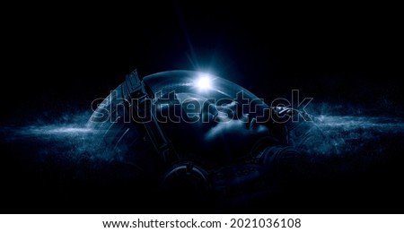 Astronaut at spacewalk . Mixed media Royalty-Free Stock Photo #2021036108