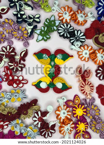 cloth buttons embroidery craft silk artwork