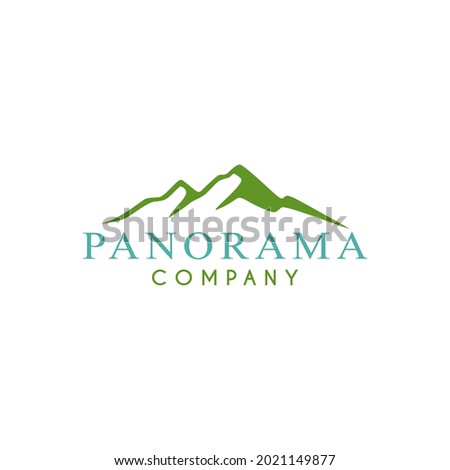 Minimalist Landscape Hills Logo, For Nature Company Or Community