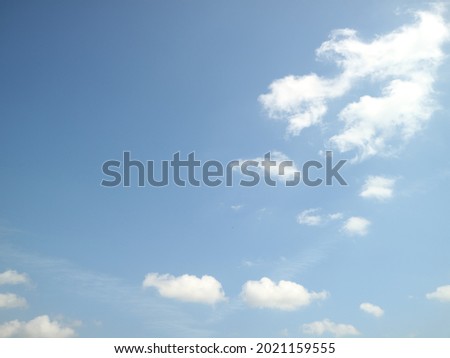 hot day, White cloud in blue sky, suitable for editing background