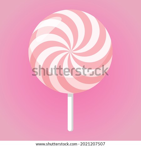 Lollipop cute pink whirl.Vector image.