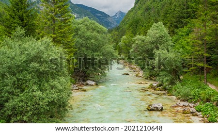 The amazing turquoise Soča river in Slovenia.