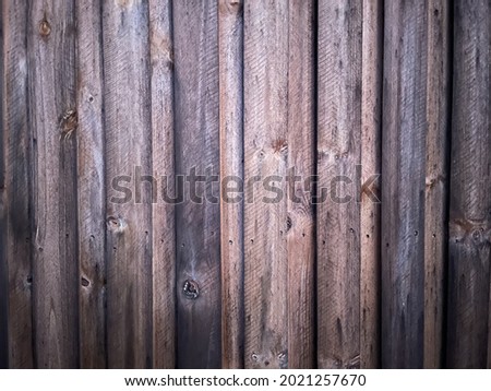 Close up of natural timber fence
