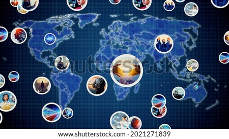 Global communication network concept. Social networking service.