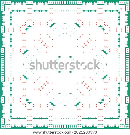 Mexican vintage talavera tiles. Vector seamless pattern frame. Colored design. Red antique background for pillows, print, wallpaper, web backdrop, towels, surface texture.