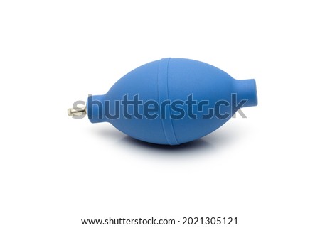 Camera cleaning air blower close up view on isolated white background