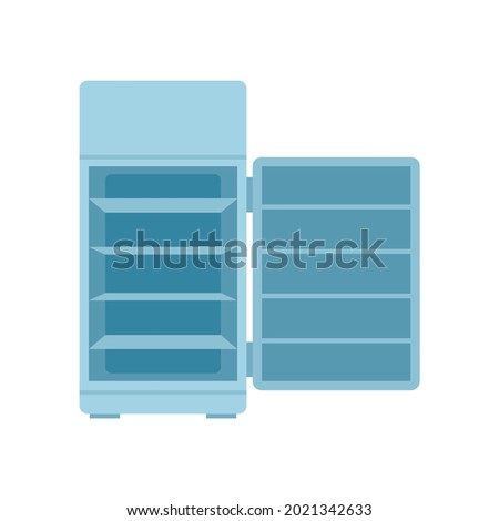 Open fridge icon. Flat illustration of open fridge vector icon isolated on white background
