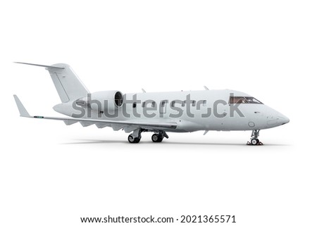 Modern corporate business jet isolated on white background Royalty-Free Stock Photo #2021365571