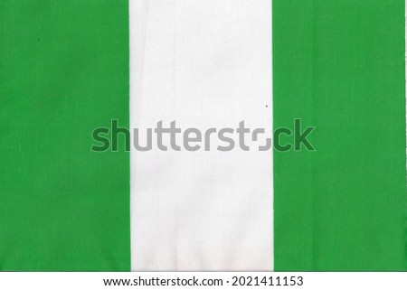 National flag of the country of Nigeria close up
