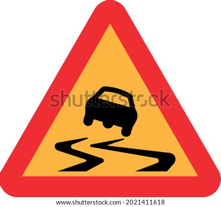 Vector Traffic Symbol For Slippery Road