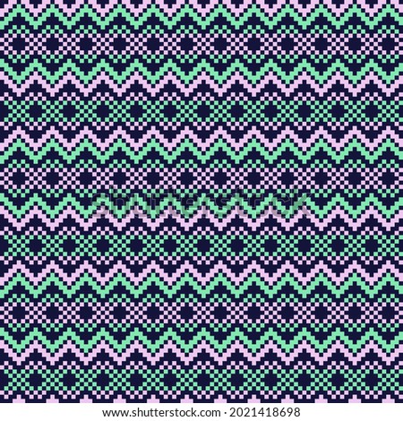 Pastel Christmas fair isle pattern background for fashion textiles, knitwear and graphics