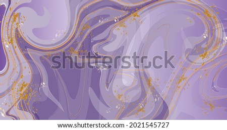 Artistic liquid marble design abstract painting background with glitter gold splash texture. Vector illustration