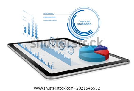 Business growth chart in digital tablet