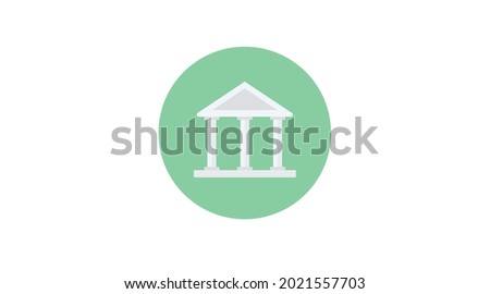 Bank Icon. Vector editable flat illustration of a bank old building