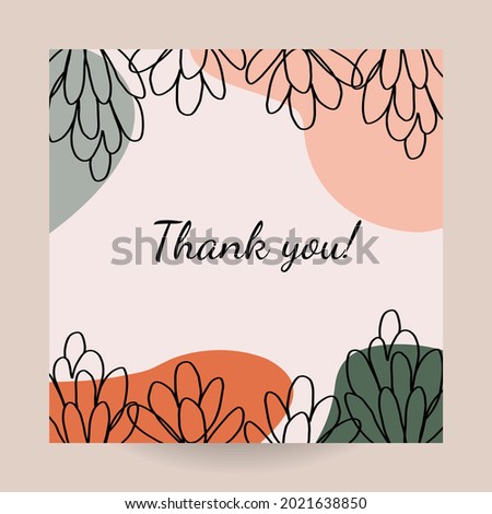 Abstract art nature background vector. Modern shape line art wallpaper. Boho foliage leaves and floral pattern design for home deco, wall art, social media post and story background. For your trext.