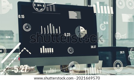 Business visual data analyzing technology by creative computer software