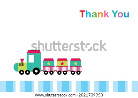cute train thank you vector