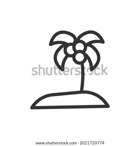 Outline design of island icon. Premium symbol for UI, app and web. Vector stroke object. Perfect island line icon.