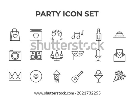 party set icon, isolated party set sign icon, vector illustration