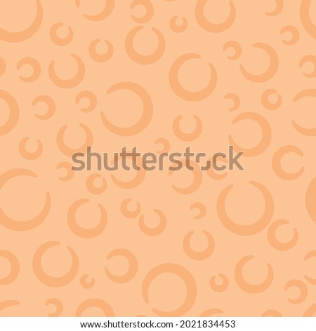 chamois orange enso circles simple seamless pattern. vector doodle endless pattern for textile wrapping digital paper template