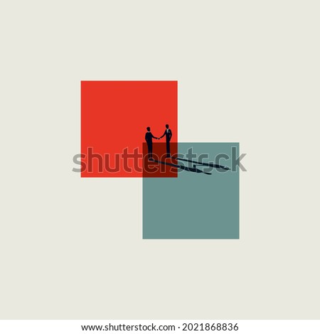 Business merger, acquisition and deal vector concept. Symbol of cooperation, partnership, handshake. Minimal eps10 illustration Royalty-Free Stock Photo #2021868836