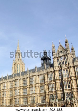 An Image from outside the houses of Parliament in central London.