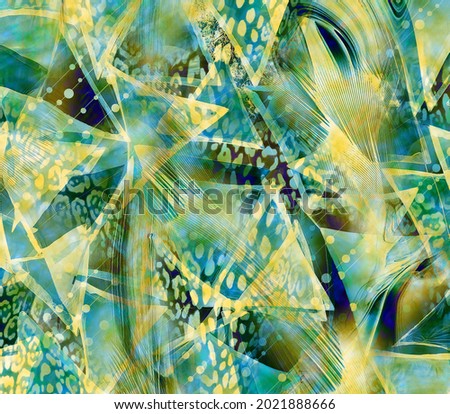 Fashionable print, abstract leopard skin with geometric shapes

