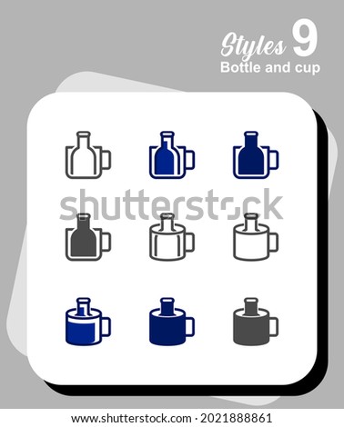 Artstyle is a combination of bottle and cup symbols. 9 Items in 4 Styles