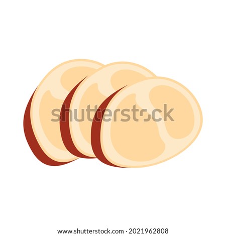 Cooked meat cartoon vector. Cooked meat on white background.