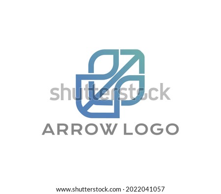 abstract arrow logo design, technology logo design 