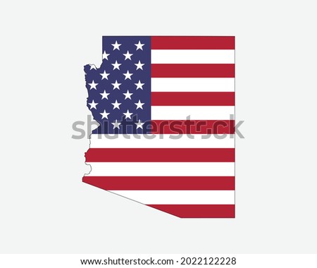 Arizona Map on American Flag. AZ, USA State Map on US Flag. EPS Vector Graphic Clipart Icon