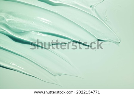 Liquid gel cosmetic smudge cool pastel green