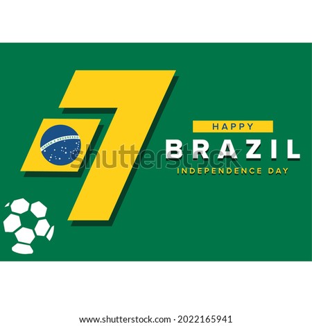 Brazil Independence day Number 7 and soccer ball