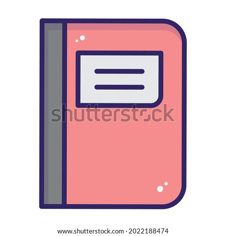 Isolated flat notebook icon school supply icon