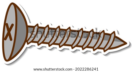 A screw sticker on white background illustration