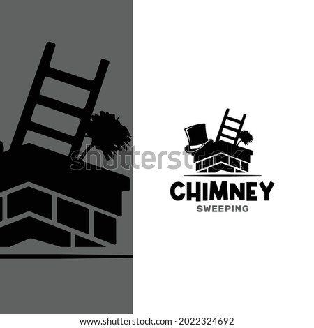 Abstract Minimal Chimney Sweeping Logo Template Royalty-Free Stock Photo #2022324692