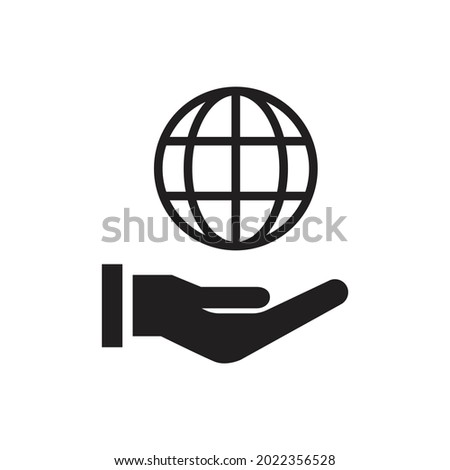 Hand hold globe icon design vector illustration