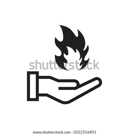 Hand holding a fire icon design vector illustration