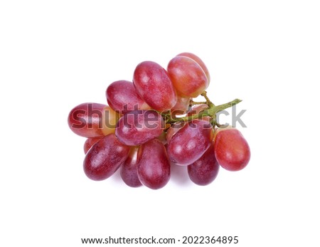 red grapes isolated on white background .