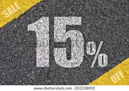 road surface with text .discount sign.