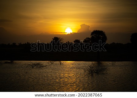 Sun Set In A Rural Area