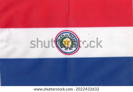 National flag of the country of Paraguay close up
