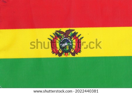 National flag of the country of Bolivia close up