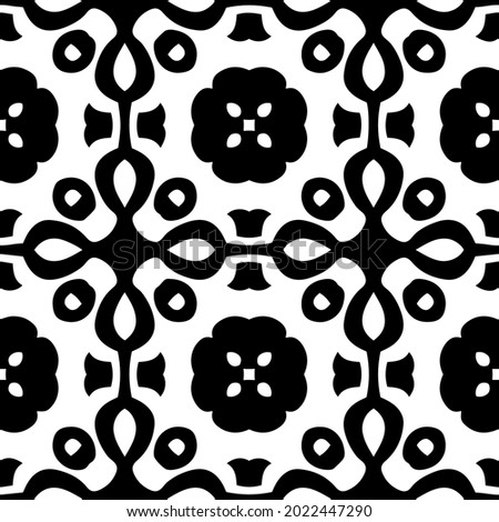 floral seamless pattern background.Geometric ornament for wallpapers and backgrounds. Black and white pattern.

