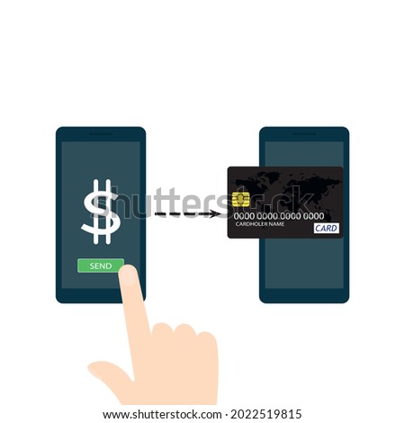 Realistic electronic money transfer icon. Vector illustration eps 10