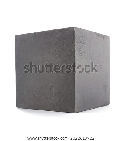 Concrete cube or cement brick isolated on white background. Construction brick isolate Royalty-Free Stock Photo #2022619922